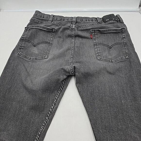 Levi's 510 38/32 Black Straight Mens Distressed Dark Wash Jeans - Picture 9 of 11